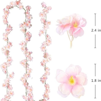 Κλαδί κερασιάς με άνθη για εξωτερικές σκηνές – πλαστικά και μεταξωτά λουλούδια, στυλιστική κατασκευή, ύψος 2.3 μ