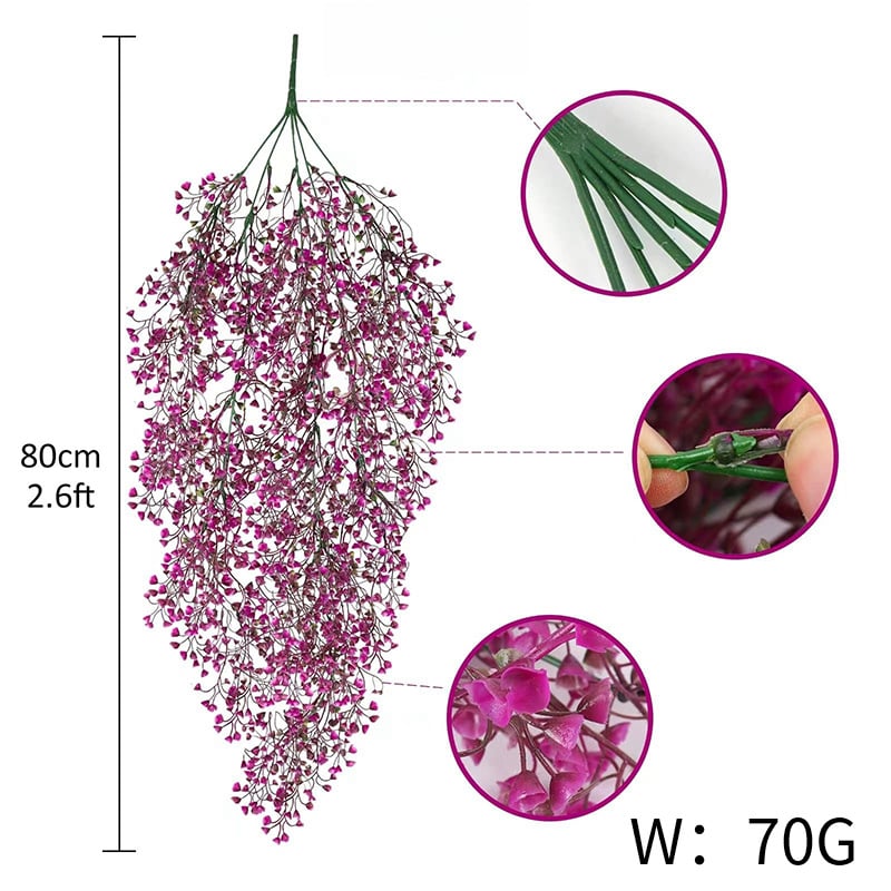 Mākslīgā karājamā auga — plastmasa, injekcijas formēšana, variants 1383493048, kāzēm, ārējai izmantošanai, fotogrāfiju rekvizīti un mājas dekoram
