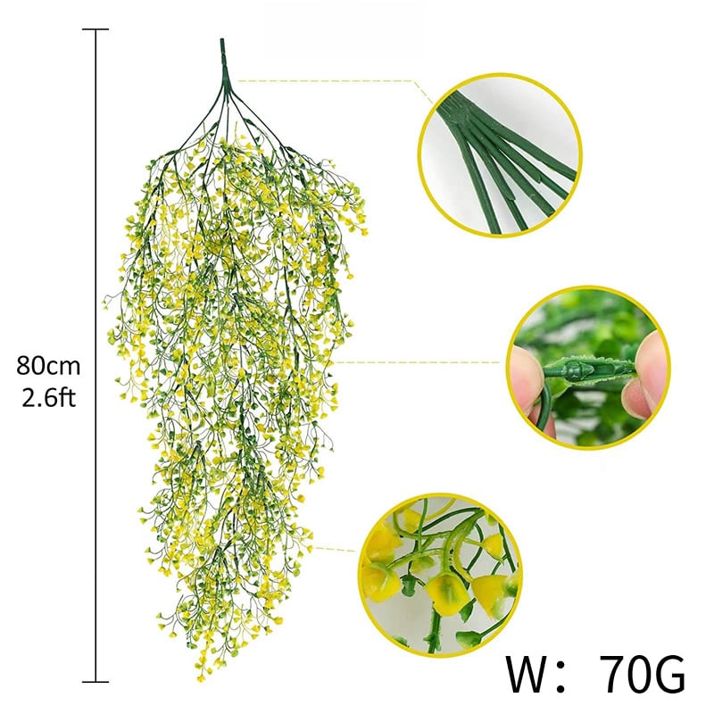 Mākslīgā karājamā auga — plastmasa, injekcijas formēšana, variants 1383493048, kāzēm, ārējai izmantošanai, fotogrāfiju rekvizīti un mājas dekoram