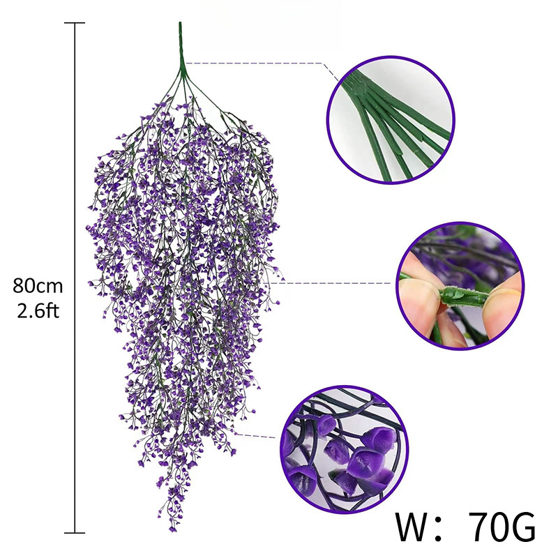 Mākslīgā karājamā auga — plastmasa, injekcijas formēšana, variants 1383493048, kāzēm, ārējai izmantošanai, fotogrāfiju rekvizīti un mājas dekoram