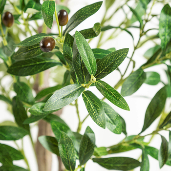 Τεχνητό δέντρο ελιάς σε γλάστρα, εσωτερική διακόσμηση για σαλόνι και βιτρίνες καταστημάτων, υλικά: μεταξωτό λουλούδι και μαλακό PVC
