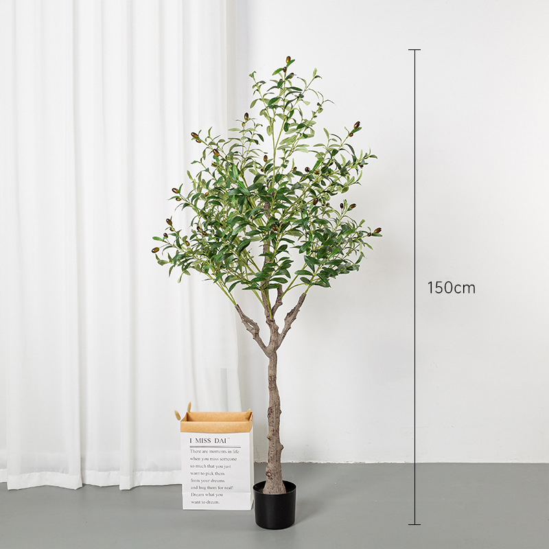 Τεχνητό δέντρο ελιάς σε γλάστρα, εσωτερική διακόσμηση για σαλόνι και βιτρίνες καταστημάτων, υλικά: μεταξωτό λουλούδι και μαλακό PVC