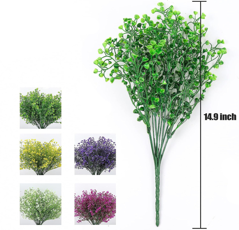 Ārējā mākslīgā karājošā auga, 7 galvas Willow, plastmasa, injekcijas liešana, simulēta veģetācija