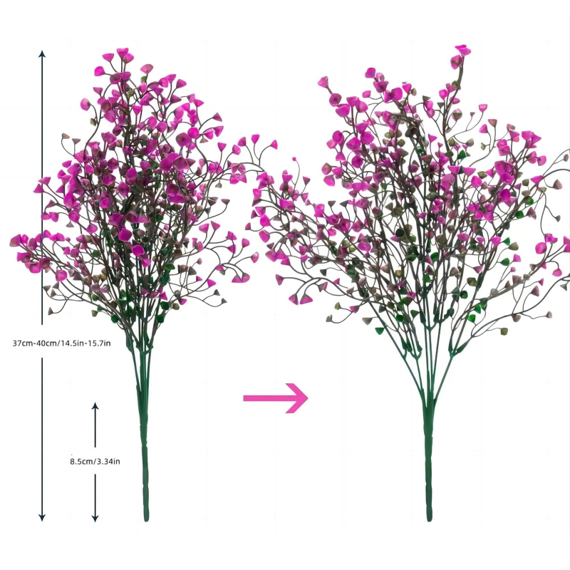 Ārējā mākslīgā karājošā auga, 7 galvas Willow, plastmasa, injekcijas liešana, simulēta veģetācija