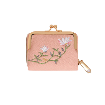Moterims mini monetų piniginė | PVC su gėlių raštu, ultralengva, dvigubo sulankstymo dizainas