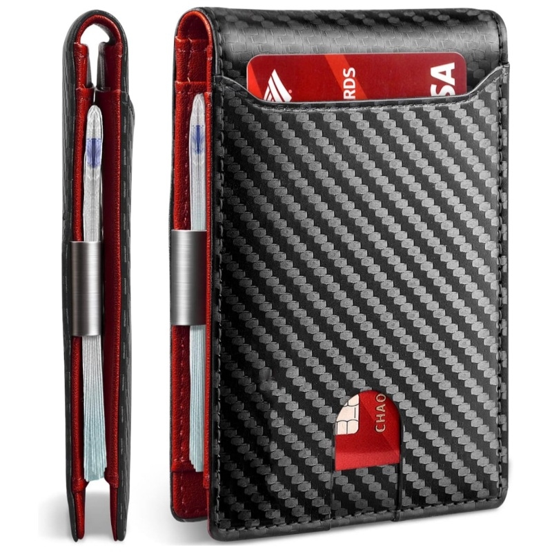 Anglies pluošto kortelių laikiklis, dviejų dalių sulankstomas dizainas, miesto minimalistinis stilius, atsparus vandeniui, ultra lengvas, kasdieniam naudojimui, apsauga nuo vagystės