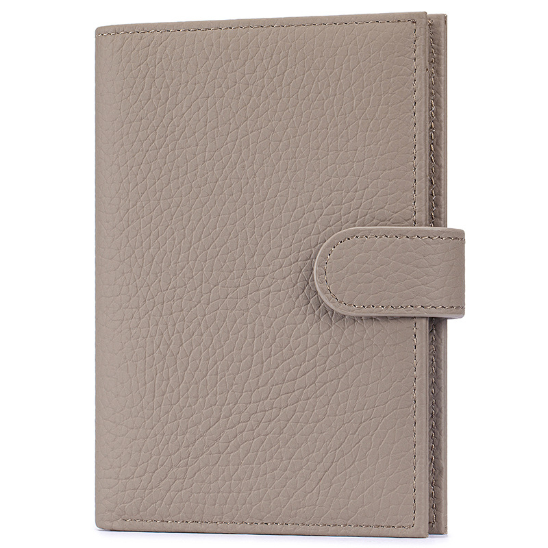 Moterų ultratankus paso dėklas iš natūralios odos (viršutinio sluoksnio karvės odos), RFID apsauga, paso ir kortelių organizatorius