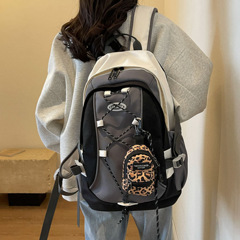 Детска мини чанта през рамо с леопардов принт, нейлон материал, полиестер подплата, модерен стил за ежедневна употреба