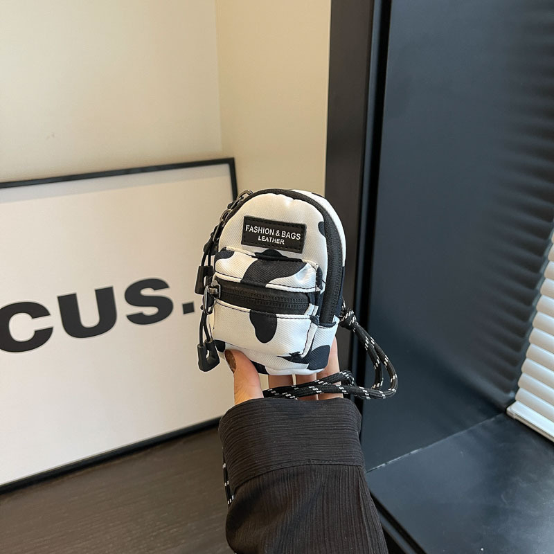 Детска мини чанта през рамо с леопардов принт, нейлон материал, полиестер подплата, модерен стил за ежедневна употреба