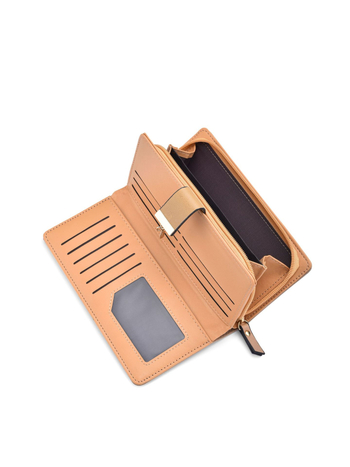 Portofel-clutch din PU GOKE, model frunze, căptușeală poliester, vară 2025