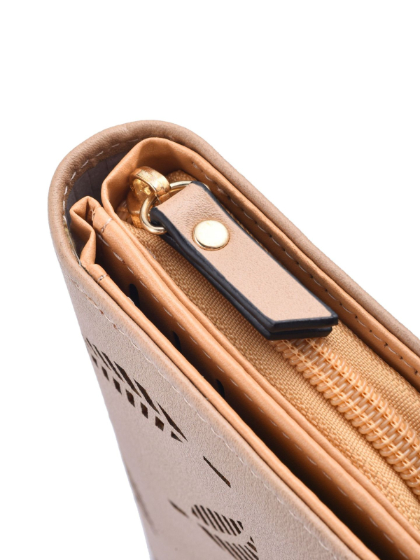 Portofel-clutch din PU GOKE, model frunze, căptușeală poliester, vară 2025