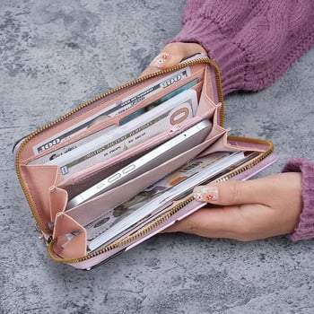 Ženski PU kožni clutch novčanik, 1 preklop, geometrijski uzorak, podstava od sintetičke kože, svjež i sladak stil