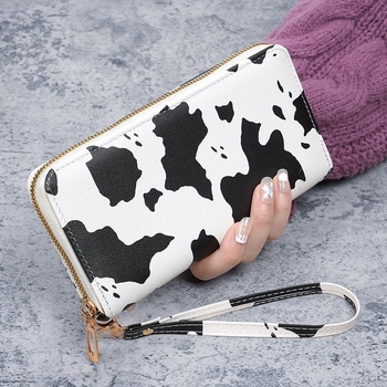 Ženski PU kožni clutch novčanik, 1 preklop, geometrijski uzorak, podstava od sintetičke kože, svjež i sladak stil