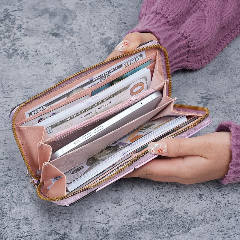 Ženski PU kožni clutch novčanik, 1 preklop, geometrijski uzorak, podstava od sintetičke kože, svjež i sladak stil