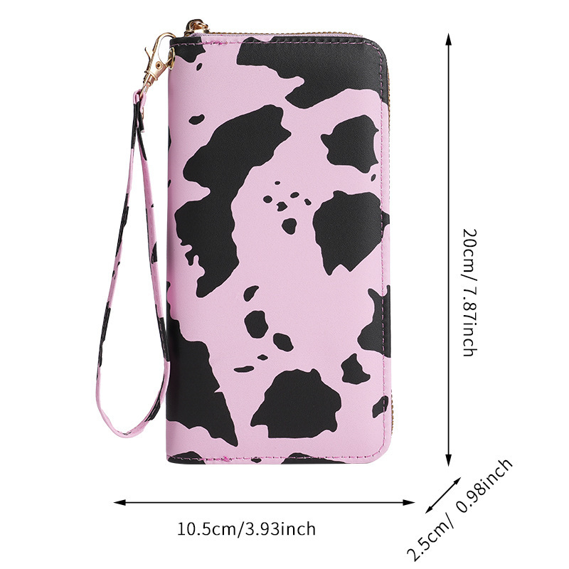 Ženski PU kožni clutch novčanik, 1 preklop, geometrijski uzorak, podstava od sintetičke kože, svjež i sladak stil