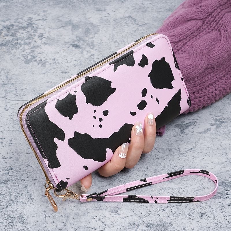 Ženski PU kožni clutch novčanik, 1 preklop, geometrijski uzorak, podstava od sintetičke kože, svjež i sladak stil