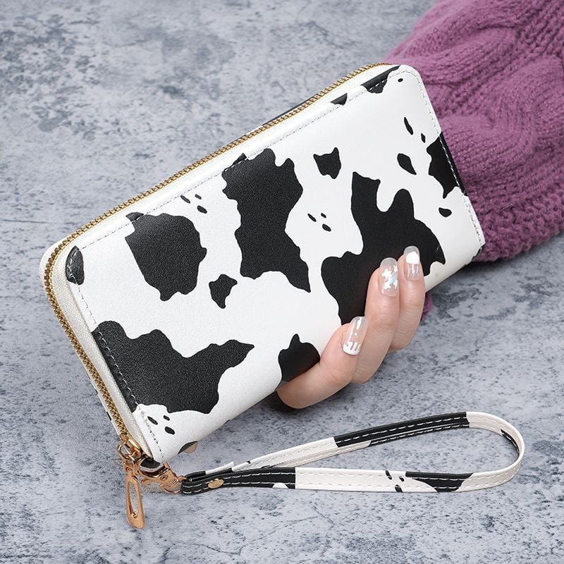 Ženski PU kožni clutch novčanik, 1 preklop, geometrijski uzorak, podstava od sintetičke kože, svjež i sladak stil