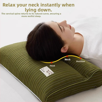Grikinių pagalvė su kieta šerdimi kaklo stuburo apsaugai, užpildas iš grikių, 100% medvilnės užvalkalas, stačiakampio formos, vienam asmeniui, įtrauktas pagalvės užvalkalas