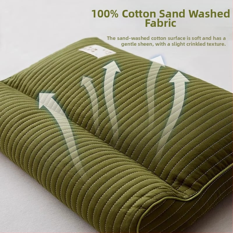 Grikinių pagalvė su kieta šerdimi kaklo stuburo apsaugai, užpildas iš grikių, 100% medvilnės užvalkalas, stačiakampio formos, vienam asmeniui, įtrauktas pagalvės užvalkalas