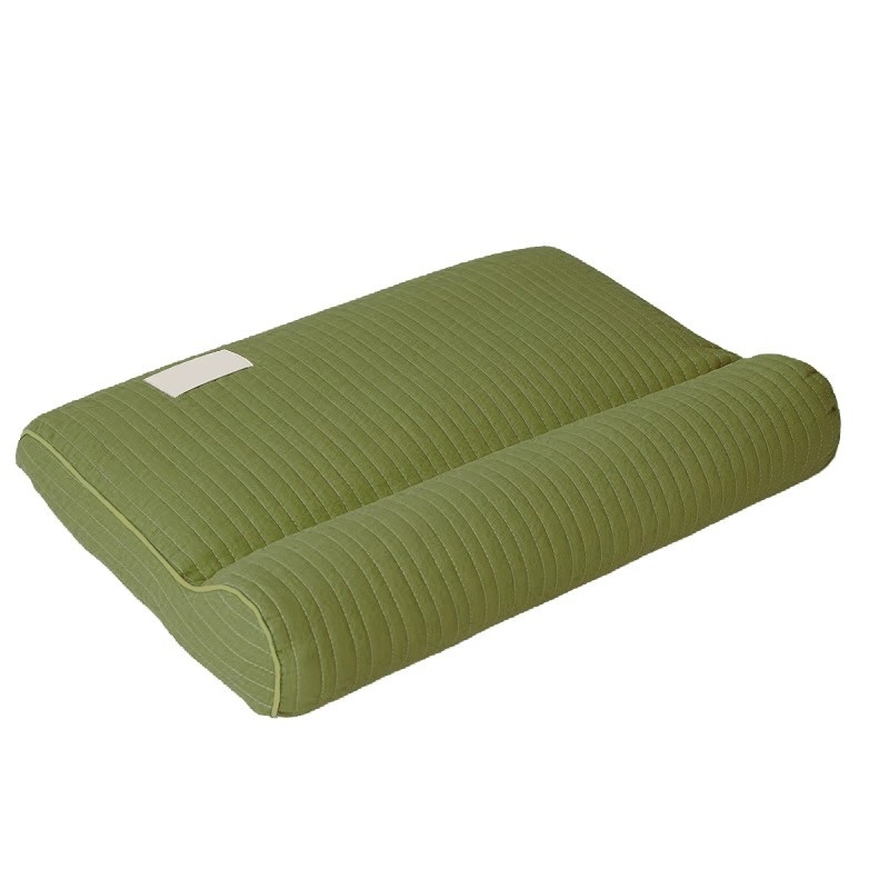 Grikinių pagalvė su kieta šerdimi kaklo stuburo apsaugai, užpildas iš grikių, 100% medvilnės užvalkalas, stačiakampio formos, vienam asmeniui, įtrauktas pagalvės užvalkalas