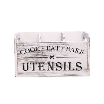 Ξύλινος επιτραπέζιος οργανωτής αποθήκευσης με διαχωριστικά για μαχαιροπίρουνα - κατάλληλος για κουζίνα, εστιατόριο και σαλόνι· δυνατότητα εκτύπωσης λογότυπου.