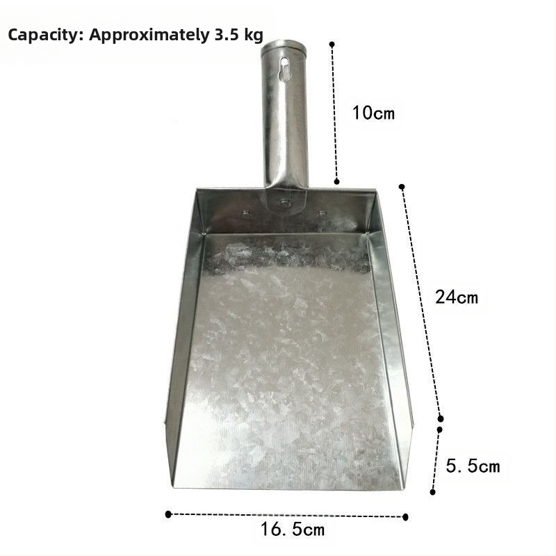 Plokščio dugno kruopoms ir miltams šaukštas, storintas virtuvės įrankis