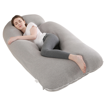 Nėštumo mezginė pagalvė su pluošto brandu – forma J, 3,1 kg, užpildas: poliesterio pluoštas, atminties putos, sojos pluoštas, DuPont pluoštas, individualizavimas galimas