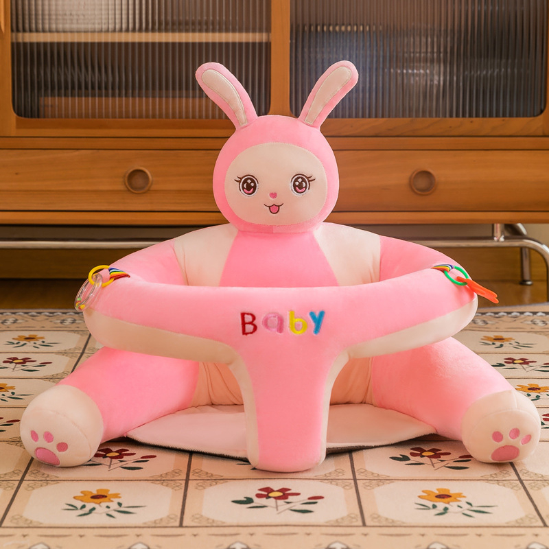 Слонова плюшена седалка за учене за бебета – карикатурна детска седалка с пълнеж от PP памук, супер мека къса плюш, мултифункционална, възможност за лого