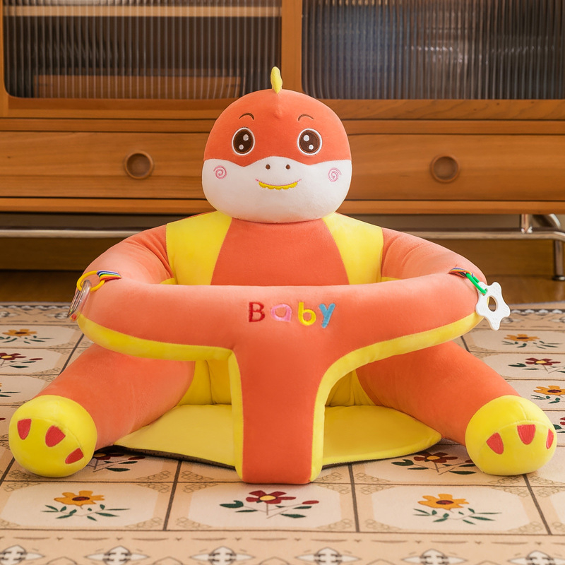 Слонова плюшена седалка за учене за бебета – карикатурна детска седалка с пълнеж от PP памук, супер мека къса плюш, мултифункционална, възможност за лого
