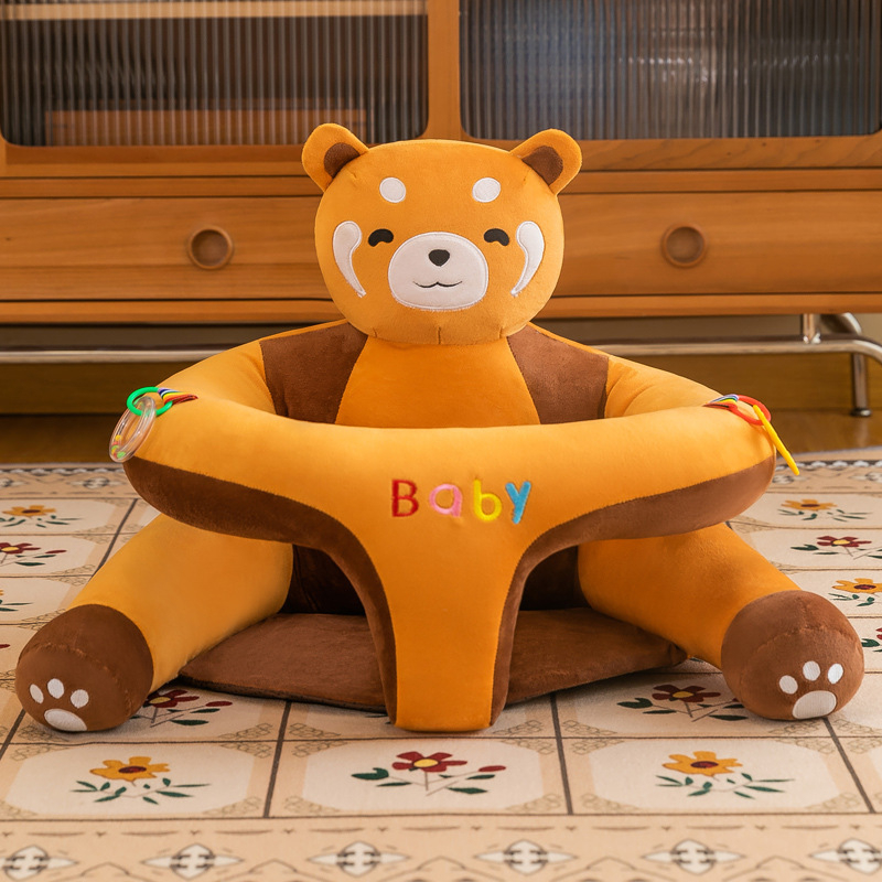 Слонова плюшена седалка за учене за бебета – карикатурна детска седалка с пълнеж от PP памук, супер мека къса плюш, мултифункционална, възможност за лого