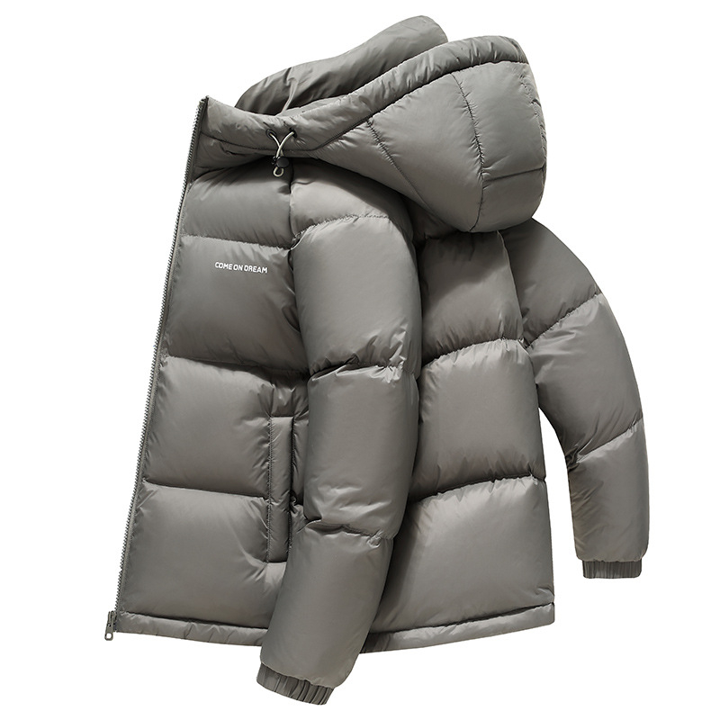 Vyrinė pūkinė striukė su gobtuvu - 650 pūko užpildas, kašmyras 86–90%, nailoninė išorė, įprastas ilgis, užtrauktukas