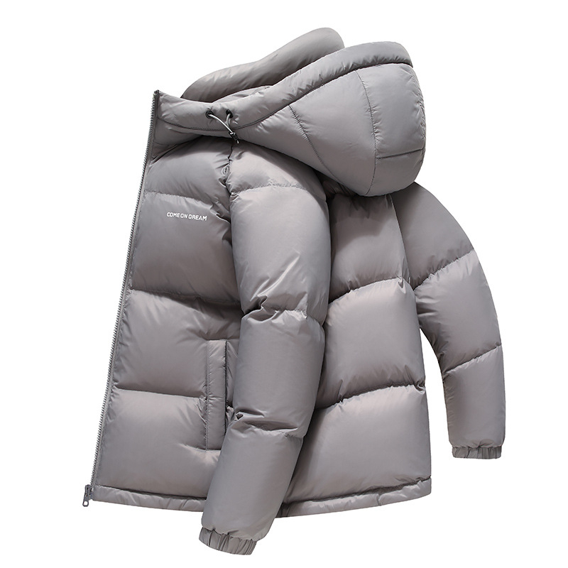 Vyrinė pūkinė striukė su gobtuvu - 650 pūko užpildas, kašmyras 86–90%, nailoninė išorė, įprastas ilgis, užtrauktukas