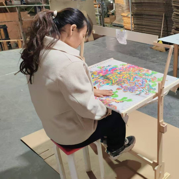 Ξύλινο κάδρο κεντήματος με ρυθμιζόμενο ύψος, πολυλειτουργικός, μοντέρνος μινιμαλιστικός σχεδιασμός