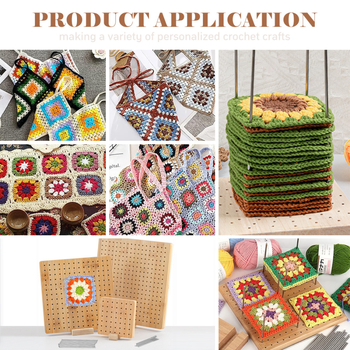 DIY blokavimo kilimėlis mezgimui su bambukų medine plokštele, kvadratinis mezgimo formavimo įrankis ir formavimo adata