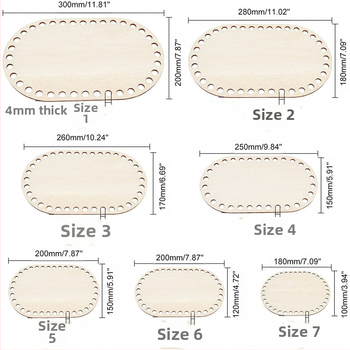 Дървена овална база за плетени кошници — празна, твърда основа, за плетене, модерен и минималистичен стил, марка On the dragon