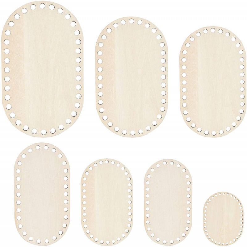 Bază ovală din lemn pentru coșuri croșetate — goală, solidă, stil modern minimalist, brand On the dragon