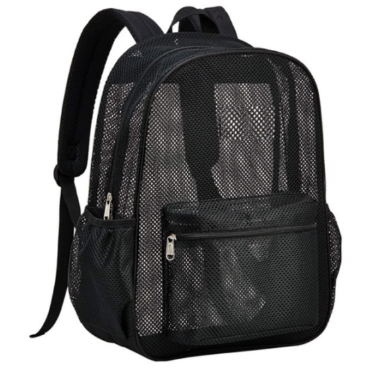 Átlátszó hálós strand hátizsák, nagy teherbírású, 36-55 liter