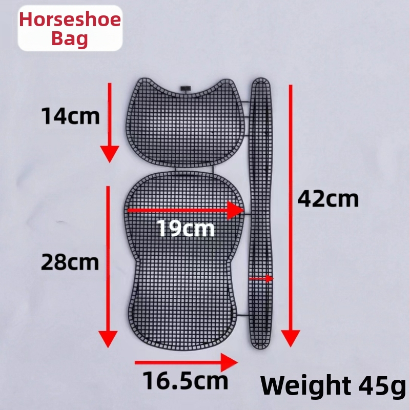 Rankų darbo crossbody tipo sedlo krepšys su plastiko tinklu; PE medžiaga; miesto paprastumo stilius; 2023 m. vasara; kasdieniniam derinimui