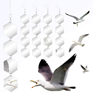 Πλαστικό σετ απομάκρυνσης πουλιών με ανακλαστικό λέιζερ, κιτ τριών τεμαχίων, σχήματα κύκλος, ρόμβος, εξάγωνο, κουκουβάγια; 16 τεμάχια; Goth