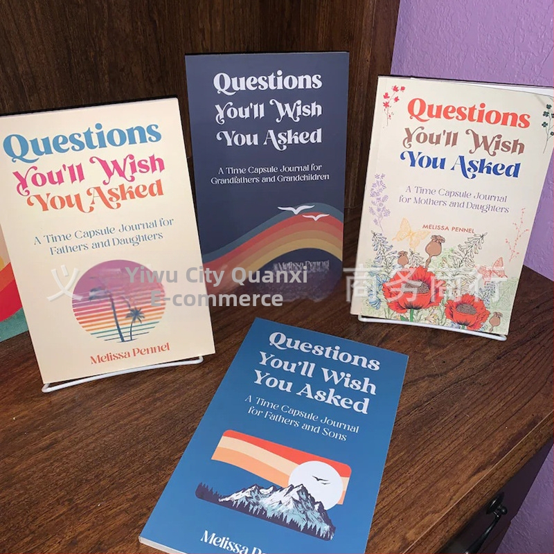 Σημειωματάριο δημιουργικού προγραμματισμού με ερωτήσεις – χαρτί, δέσιμο: άλλο, μοντέρνος μινιμαλισμός