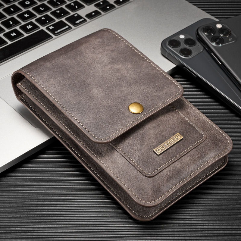 DG.MING Vīriešu ārējā telefona josta soma, PU āda; vertikāla kvadrāta forma; izmēri 19 cm x 10,5 cm; atvēršanas veids: vāciņš; piemērots brīvdabas ceļojumiem