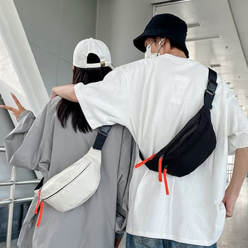 Utcai stílusú nylon mellkas táska cipzárral, vízálló, mindennapi használatra, belső zsebek: cipzáros zseb és telefonszseb, 2024 tavasz