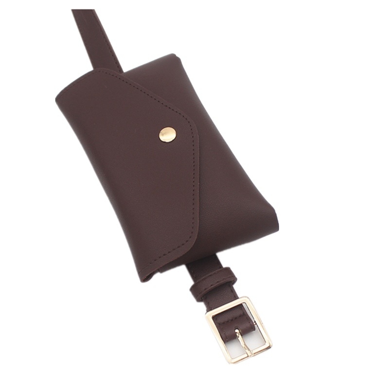 Γυναικεία ζώνη μέσης από PU με μεταλλική αγκράφα από κράμα, κούμπωμα με καρφί, πλάτος 2–4 εκ, σχέδιο μικρή τσάντα μέσης