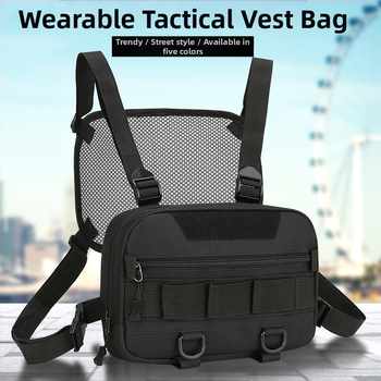 Vīriešu krūšu soma no neilona, pilsētas vienkāršā stila, elpojoša, brīvā laika ceļojumiem