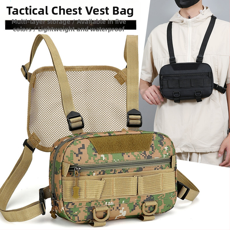 Vīriešu krūšu soma no neilona, pilsētas vienkāršā stila, elpojoša, brīvā laika ceļojumiem