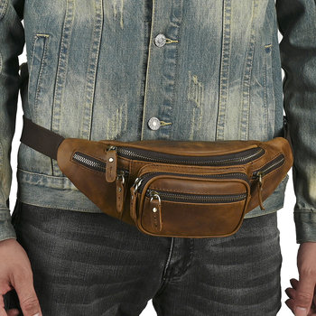 Vīriešu krūšu soma no īstas ādas ar anti-zādzības dizainu, iekšpuse no poliestera un kokvilnas, izlaidums 2021. gada rudens