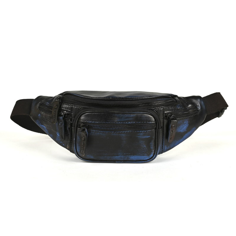 Vīriešu krūšu soma no īstas ādas ar anti-zādzības dizainu, iekšpuse no poliestera un kokvilnas, izlaidums 2021. gada rudens