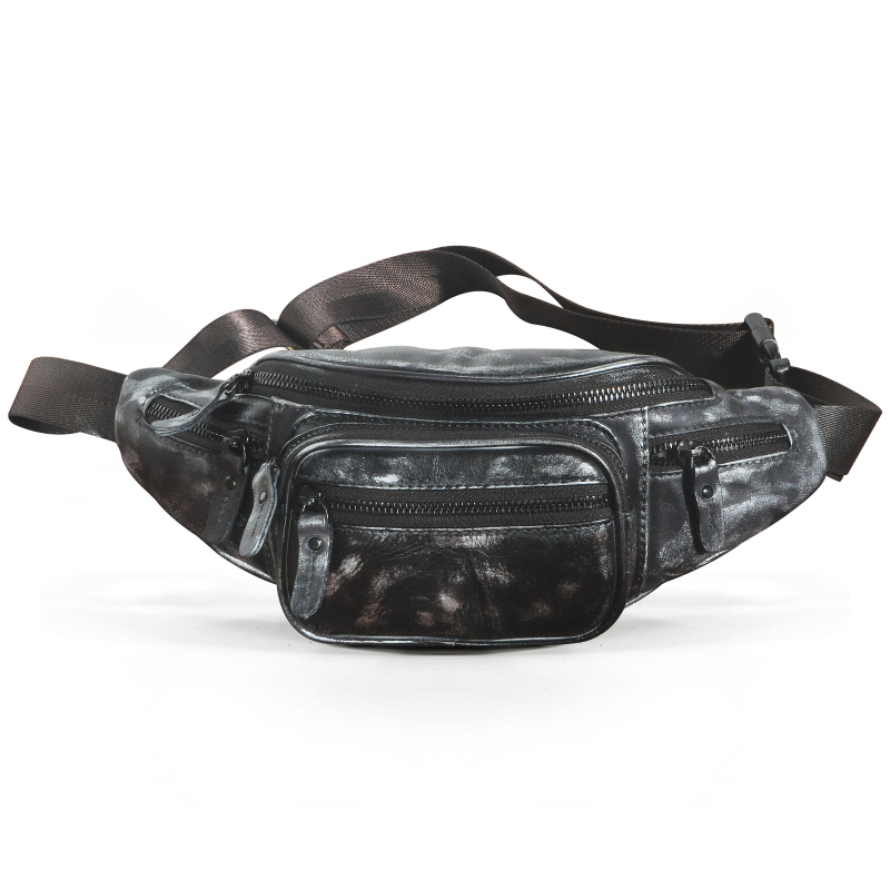 Vīriešu krūšu soma no īstas ādas ar anti-zādzības dizainu, iekšpuse no poliestera un kokvilnas, izlaidums 2021. gada rudens