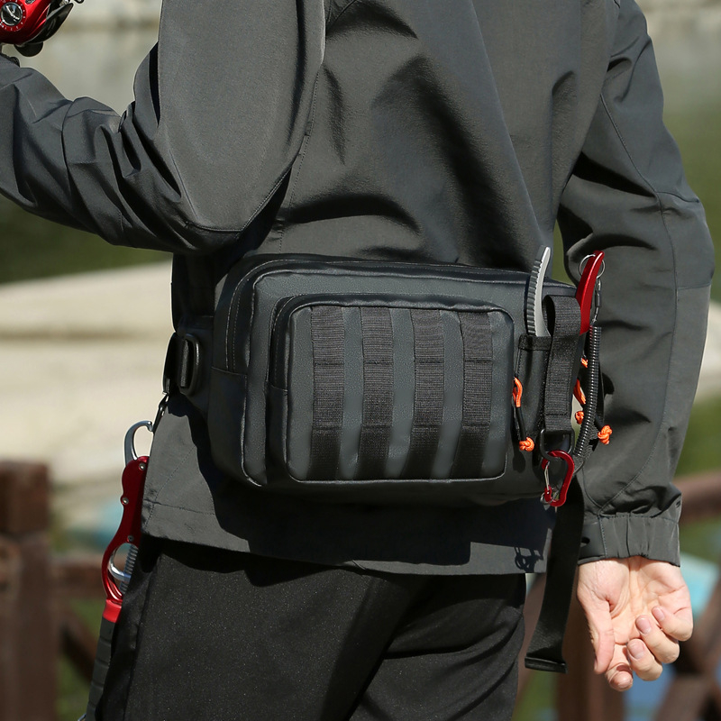 Sportinė juosmens krepšys lauko sportui, atspari vandeniui, unisex, nešiojama juosmeniu arba per petį, poliesteris