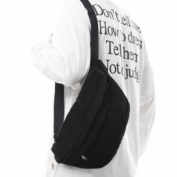 Corduroy crossbody torba sa zatvaračem na zip, unutarnji džep sa zipom i džep za identifikaciju, podstava od poliestera, gradski jednostavan stil